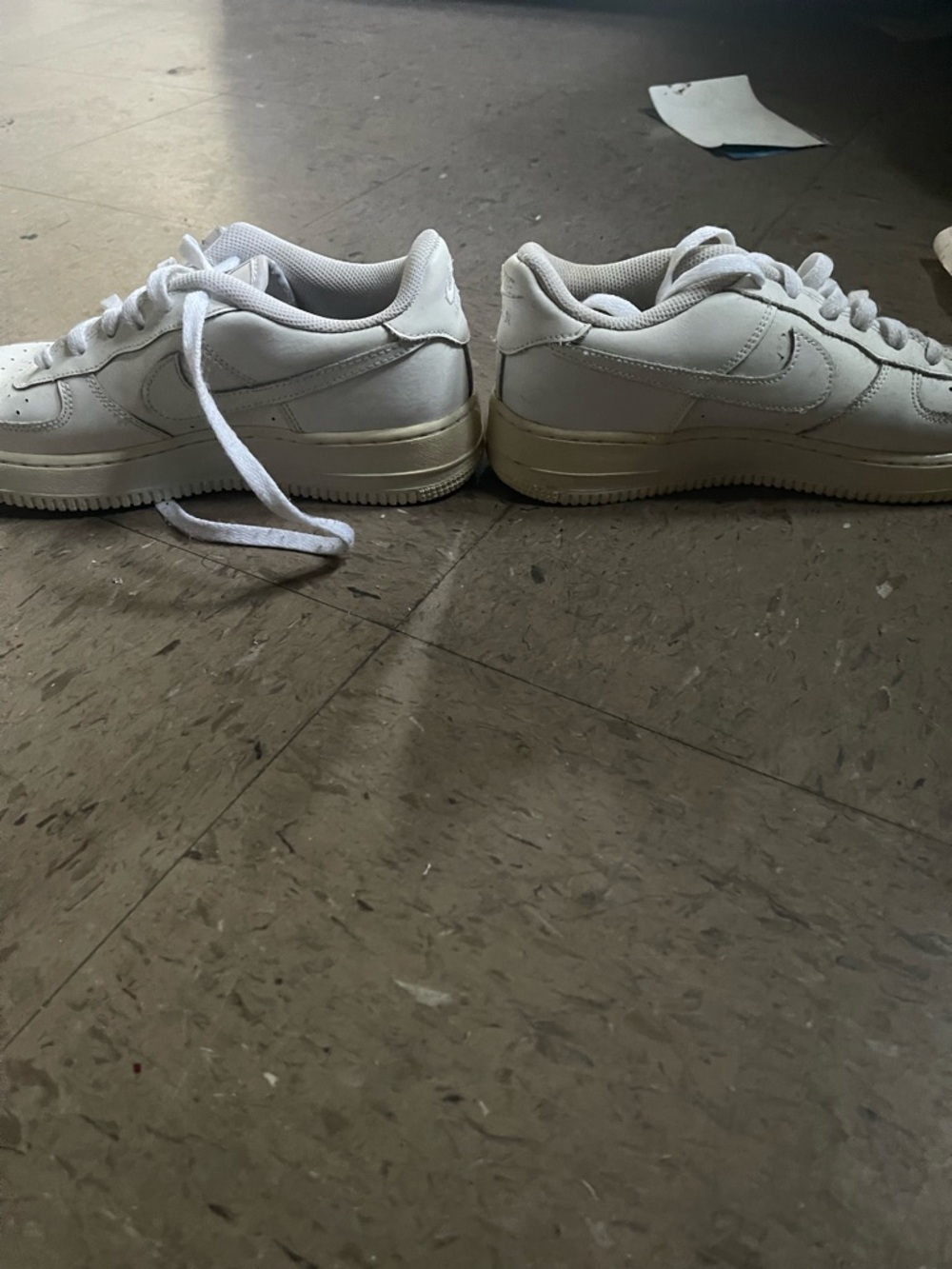 Dirty Nike Kids White Low-Top Sneakers